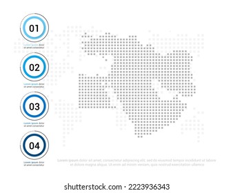 Nahost-Karte der Punkte Grau für die Präsentation. Kreatives Konzept für Infografik.