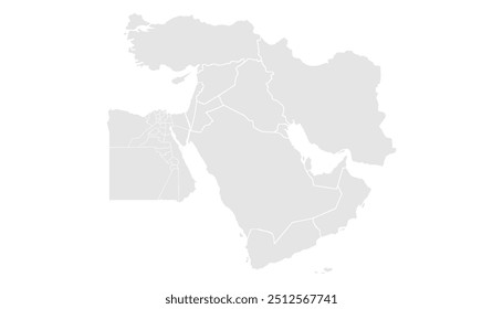 Middle East map , isolated on white background. Infographic, Flat Earth, Globe similar world map icon. annual report, Travel worldwide, map silhouette backdrop.