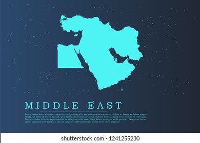Middle East Map- World Map International vector template with blue color and stars isolated on galaxy background - Vector illustration eps 10