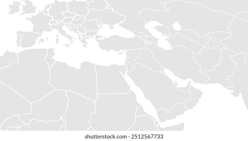 Middle East map.isolado no fundo branco.