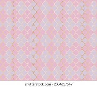 Patrón sin problemas del vector de mezquita de Oriente Medio. Fondo de tela musulmana de Argyle rhombus. Patrón tradicional de mezquita con rejilla de oro. El frío estilo de argyle islámico es un diseño sin fisuras de las baldosas de forma del entramado de linterna.