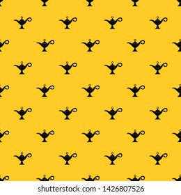 Middle east oil lamp pattern seamless vector repeat geometric yellow for any design