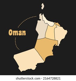 middle east regions map vector