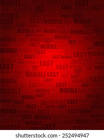 Middle East with same text on red gradient background.