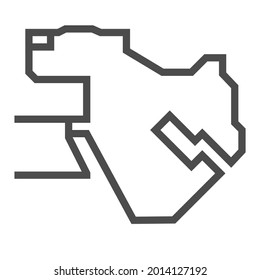 Middle East, square line vector icon
