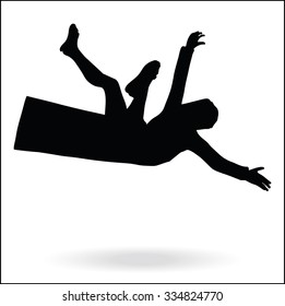 middle east style dressed man silhouette  -  in falling pose