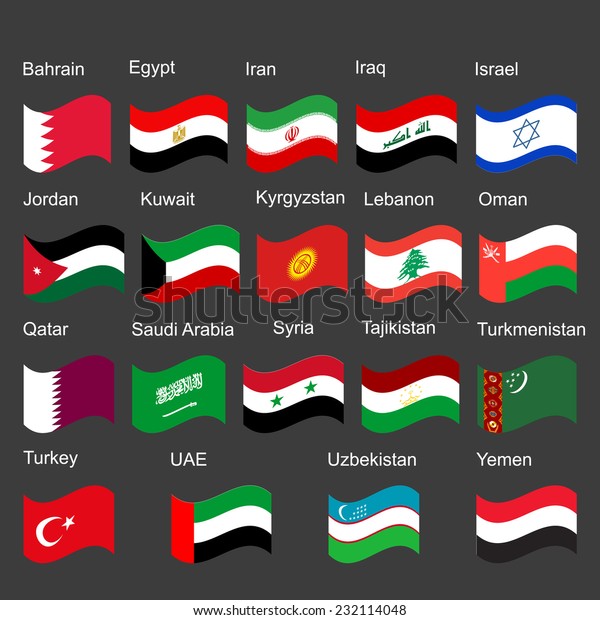 Флаги стран ближнего востока фото с названием