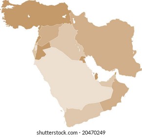 Middle East vector map svg