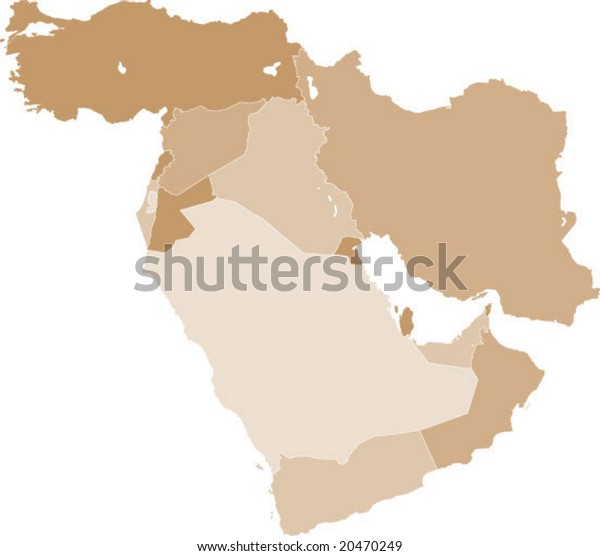 Middle East Vector Map Stock Vector (Royalty Free) 20470249