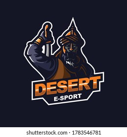 middle east zombie for e-sport gaming mascot logo template