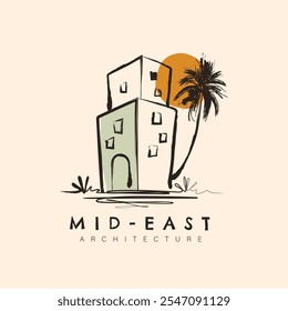 Middle eastern architect logo design. Suitable for logos for inns, villas, tourist attractions, resorts and others