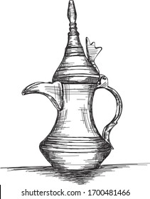 Middle Eastern Culture Dallah - Vector Illustration of the arabic coffee pot