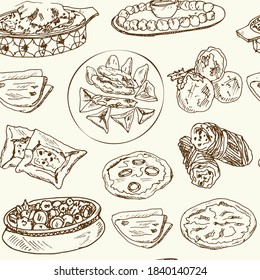 Middle Eastern Food Menu Doodle Icons Stock Vector (Royalty Free ...