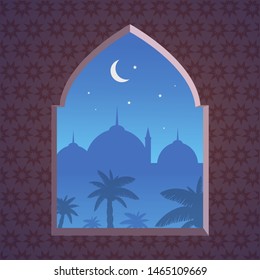 middle Eastern landscape interior architecture night palm