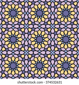 Middle Eastern style pattern. Editable vector seamless pattern repeat.