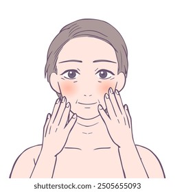 Middle female upper body with good complexion, Beauty Illustration
