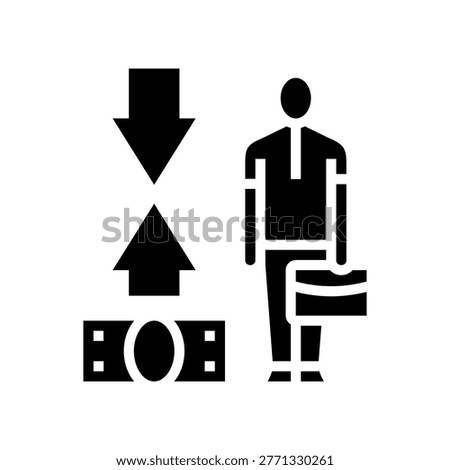 middle financial class glyph icon vector. middle financial class sign. isolated symbol illustration