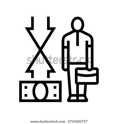 middle financial class line icon vector. middle financial class sign. isolated contour symbol black illustration
