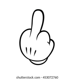 Middle Finger,  Cartoon Hand Icon