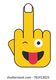 Middle Finger Emoji Illustration Face Stuckout: Stock-Vektorgrafik
