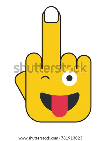 middle finger emoji illustration face stuck out stock vector middle finger emoji download