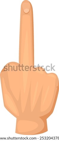 Middle finger gesture. Aggressive provocative hand sign