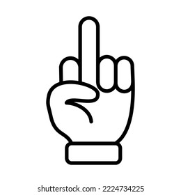 Icono De Gesto Del Dedo Medio Diseño Plantilla Vector De Diseño Signo De Ilustración Y Píxeles De Símbolo Perfecto