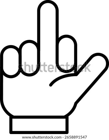 Middle Finger Gesture Icon - Offensive Hand Sign