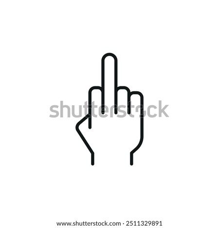 Middle Finger Gesture icon. Simple middle finger gesture icon for social media, app, and web design. Vector illustration.
