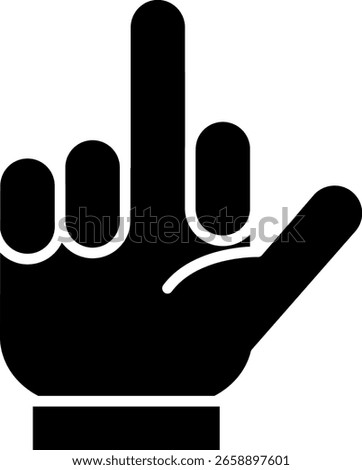 Middle Finger Hand Gesture Icon - Offensive Sign
