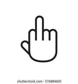 Middle Finger Icon Illustration Isolated Vector Sign Symbol