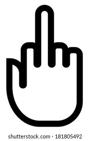 Middle Finger Outline Vector Icon