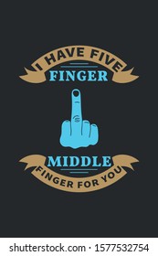 Middle finger Tshirt design template