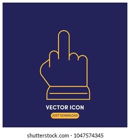 Middle Finger Vector Icon Illustration