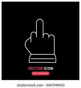 Middle Finger Vector Icon Illustration