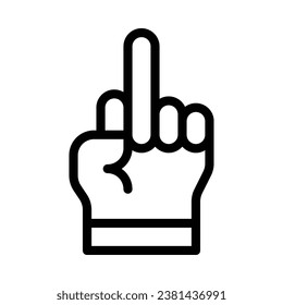 Mittelfinger, Vektorsymbol auf weißem Hintergrund