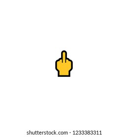 Middle Finger Vector Isolated Icon