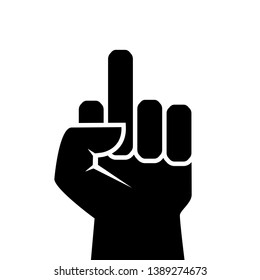 Middle Finger Vector Sign Isolated On White Background