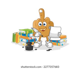 el vector de escritura del dedo medio. personaje de caricatura