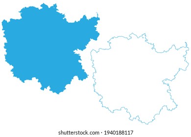 Mittelfranken (Bundesrepublik Deutschland, Verwaltungsbezirk Bayern) Karte, Vektorgrafik, Skizze Mittelfranken-Karte