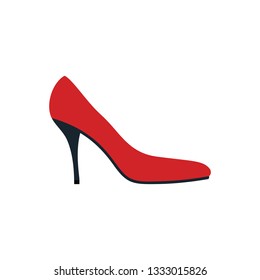 Middle heel shoe icon. Flat color design. Vector illustration.