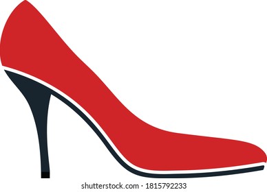 Icono de zapato de tacón central. Diseño de color plano. Ilustración vectorial.