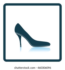 Middle heel shoe icon. Shadow reflection design. Vector illustration.