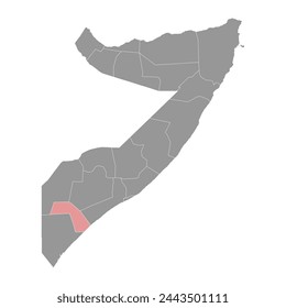 Middle Juba region map, administrative division of Somalia. Vector illustration.