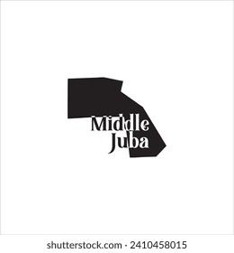 Middle Juba Somalia map and black lettering design on white background