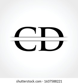 Middle Line CD Letter Logo With Creative Modern Business Typography Vector Template. Creative Abstract Letter CD Logo Design