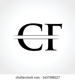 Middle Line CF Letter Logo With Creative Modern Business Typography Vector Template. Creative Abstract Letter CF Logo Design