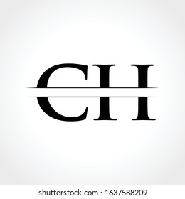 Middle Line CH Letter Logo With Creative Modern Business Typography Vector Template. Creative Abstract Letter CH Logo Design