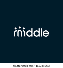 Middle Logo Design Inspiration . Middle Social Club Logo Design Template . Negative Space Logo Design Inspiration