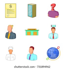 Middle management icons set. Cartoon set of 9 middle management vector icons for web isolated on white background